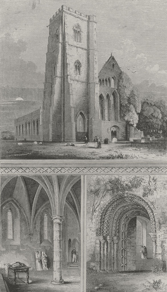 WALES. Landaff Cathedral. Chapter House. Bentley 1860 old antique print